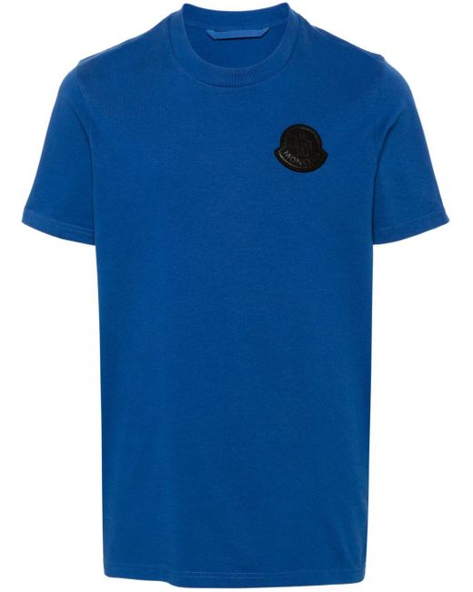 Moncler T-shirt Met Logopatch in het Blue voor heren
