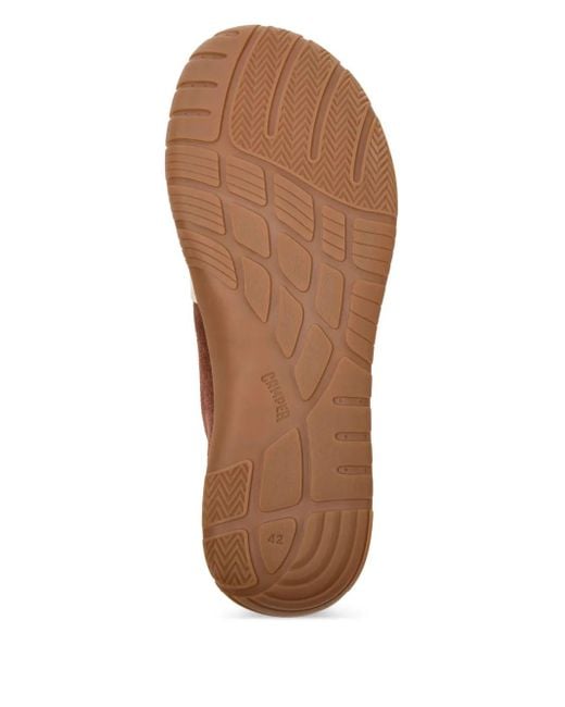Camper Brown Peu Path Suede-Panel Sneakers for men