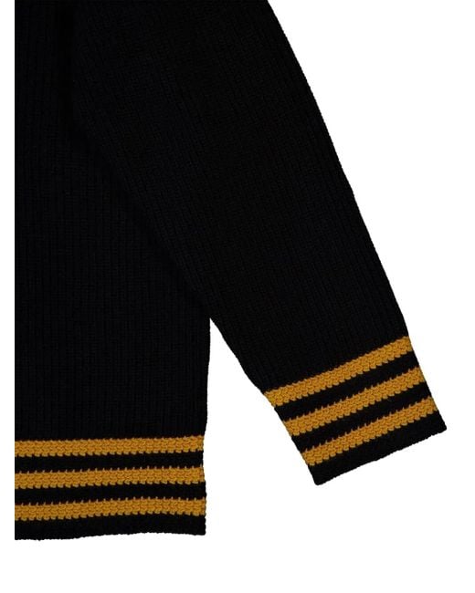 Bode Black Striped Sweater for men