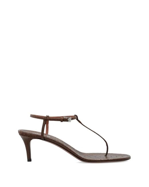 Paris Texas White Crocodile-Effect Leather Sandals