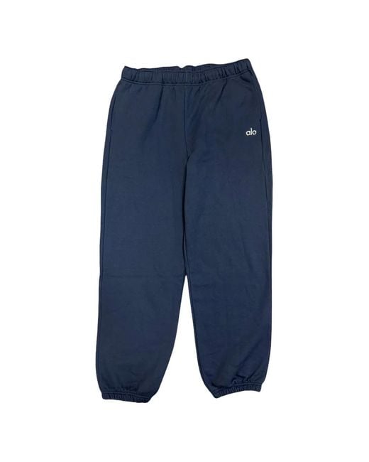 Alo Yoga Blue Logo-Detail Track Pants for men