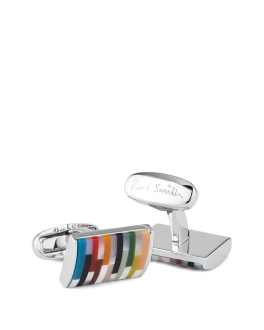 Paul Smith White Multi-Colour Cufflinks for men