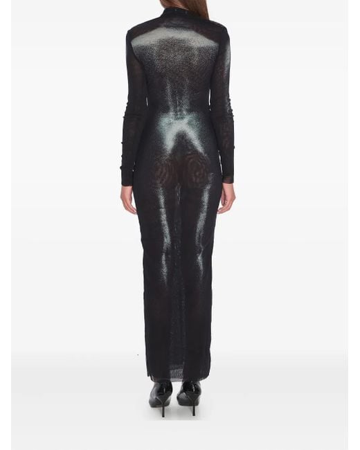 Jean Paul Gaultier プリント マキシドレス Black