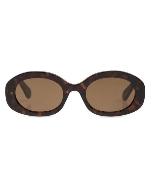 Chloé Brown Oval-Frame Recycled-Acetate Sunglasses