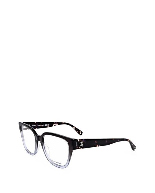 Tommy Hilfiger White Tortoiseshell-Effect Square-Frame Glasses