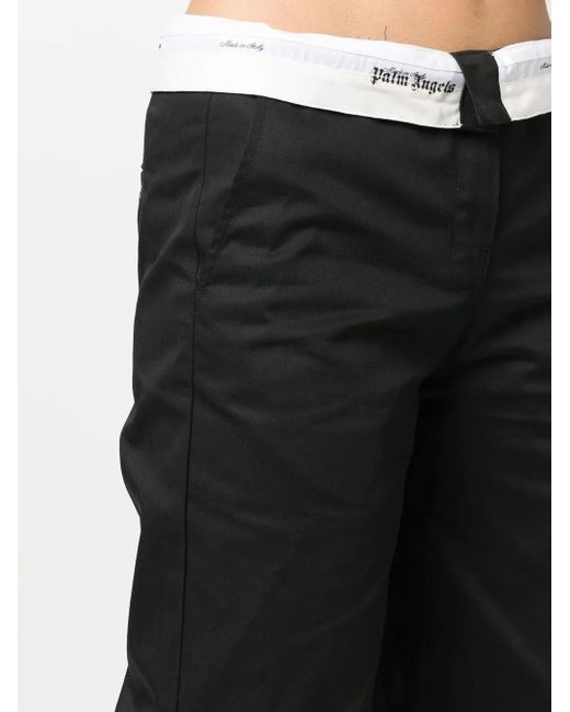 Palm Angels Black Flare-Leg Trousers