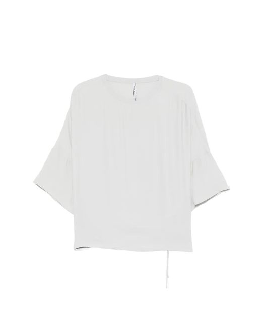Liviana Conti White Demi Drawstring-Hem Top