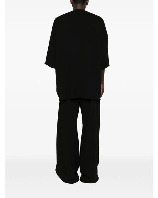 Rick Owens Black T-Shirt Tommy T À Bords Francs for men