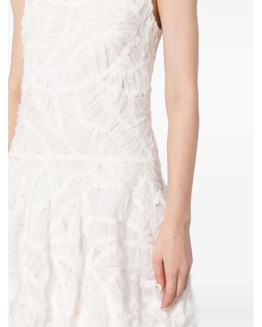 Jonathan Simkhai White Vallan Ruffle-Detail Minidress