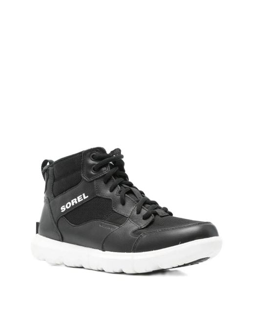 Sorel Black Explorer Lace-Up Sneakers for men