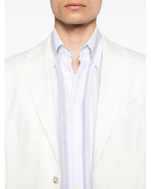 Camisa a rayas Brunello Cucinelli de hombre de color White