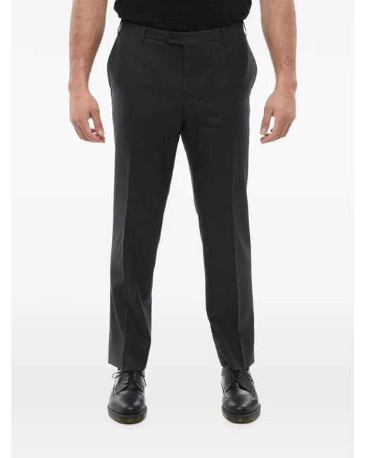 Corneliani Black Virgin Wool Trousers for men