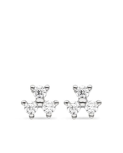 VEYNOU White 14Kt Fleur Diamond Stud Earrings