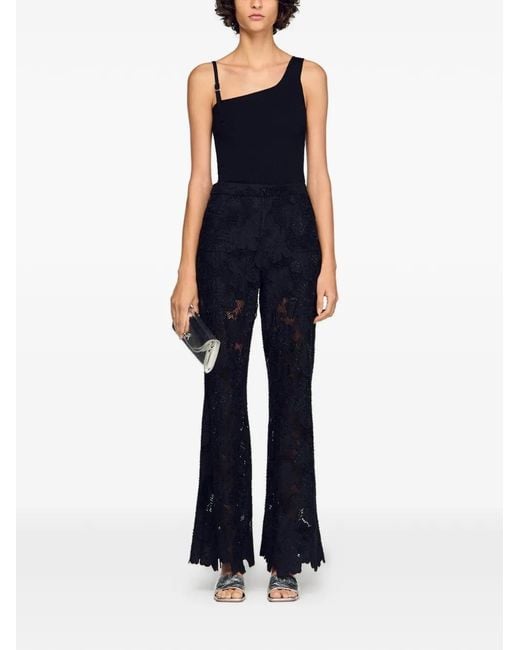 Sandro Black Asymmetric Knit Top