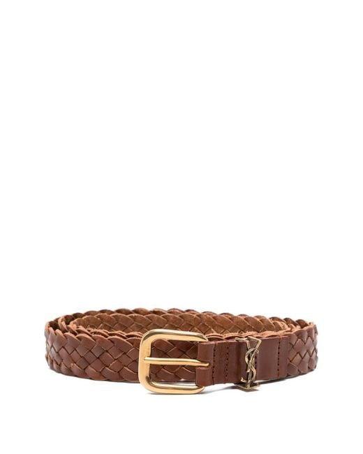 Saint Laurent Brown Leather Belt for men