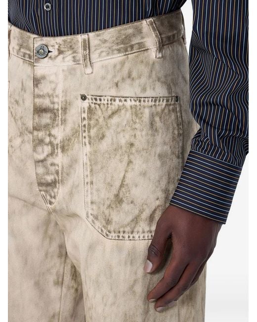 Vivienne Westwood Natural Logo-Patch Five-Pocket Jeans for men