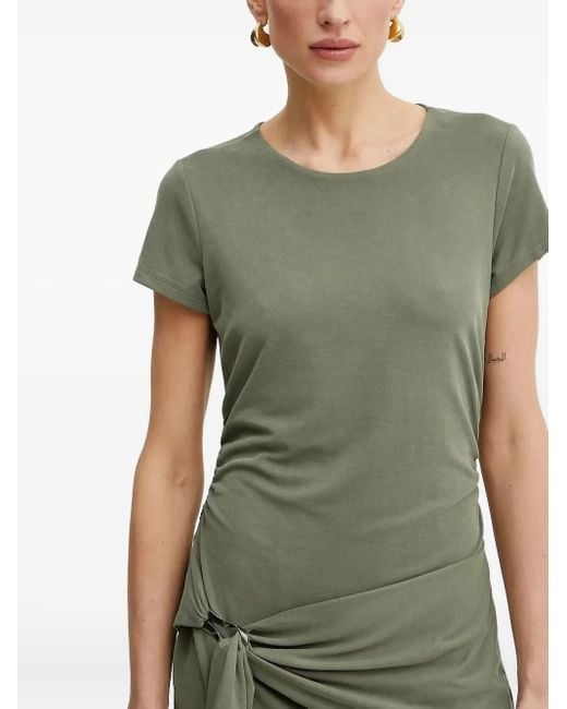 Guess Green Tie-Front Short-Sleeve Dress