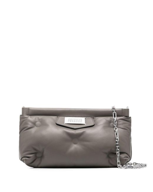 Maison Margiela Leather Glam Slam Red Carpet Clutch Bag in Grey (Gray ...
