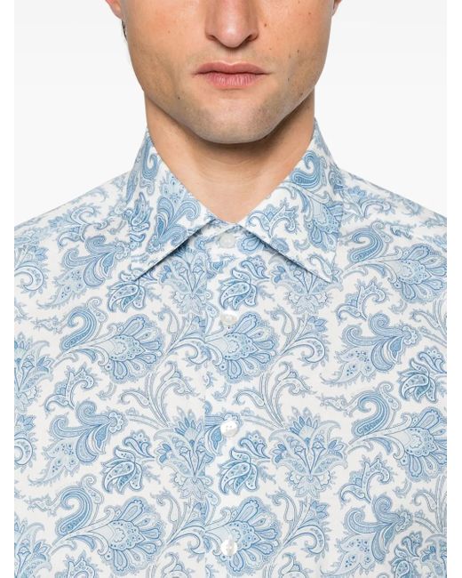 メンズ Etro ペイズリー シャツ Blue