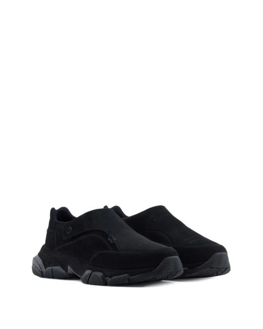 Giorgio Armani Black Suede Slip-On Sneakers for men