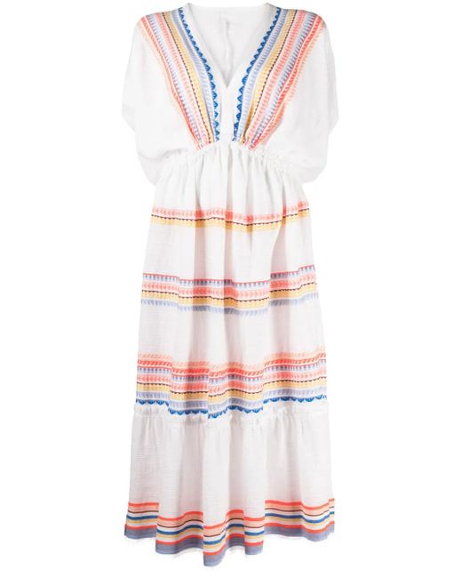 Vestido Bekah con escote en V pronunciado Lemlem de color White