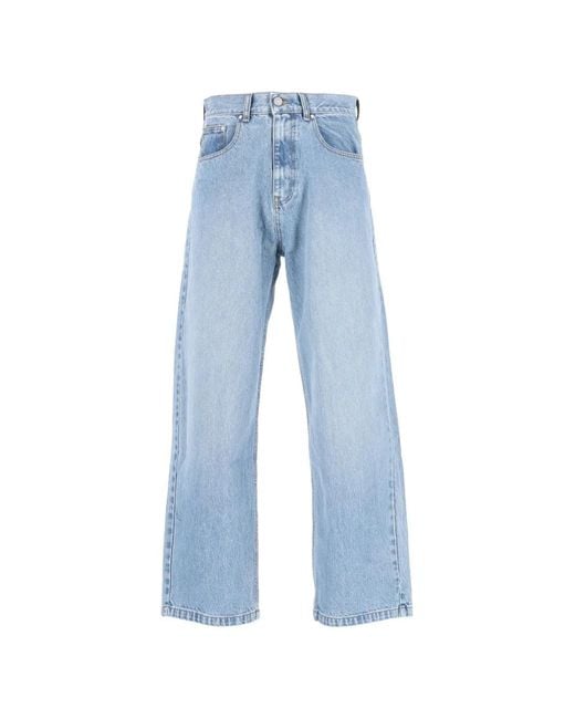 Arte' Blue Ease Bleach-Wash Baggy Jeans for men