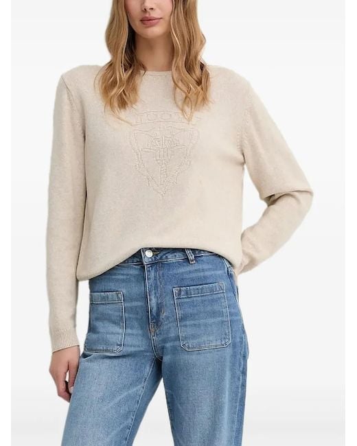 Joop! Blue Embroidered Crest Sweater