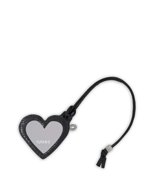Ganni Metallic Heart-Shaped Charm