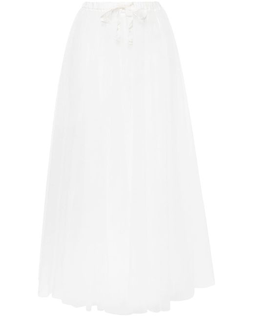 Forte Forte White Chic Tulle Skirt With Jersey Coulotte
