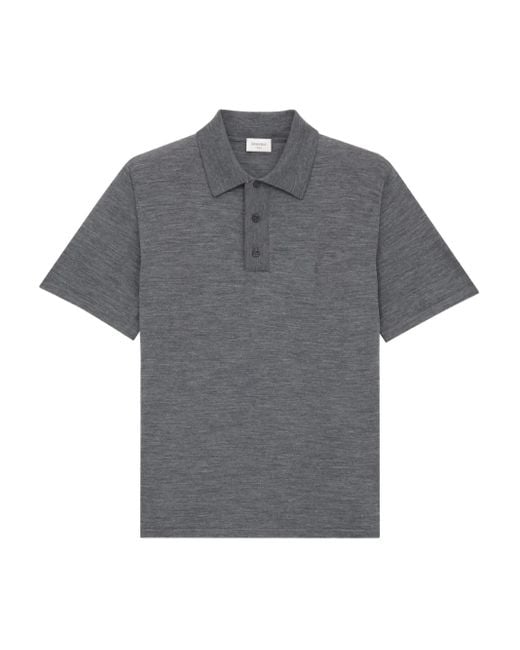 メンズ Saint Laurent Cassandre Short-sleeve Polo Shirt Gray