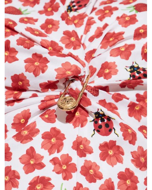 Haut Froncé Strawberry Garden Versace en coloris Red