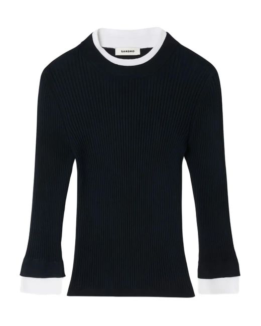 Camiseta con cuello redondo Sandro de color Black