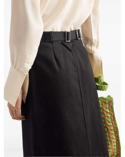 Prada コットン スカート ブラック | Lyst