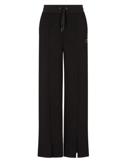 ARMANI EXCHANGE Black Split-Detail Track Pants