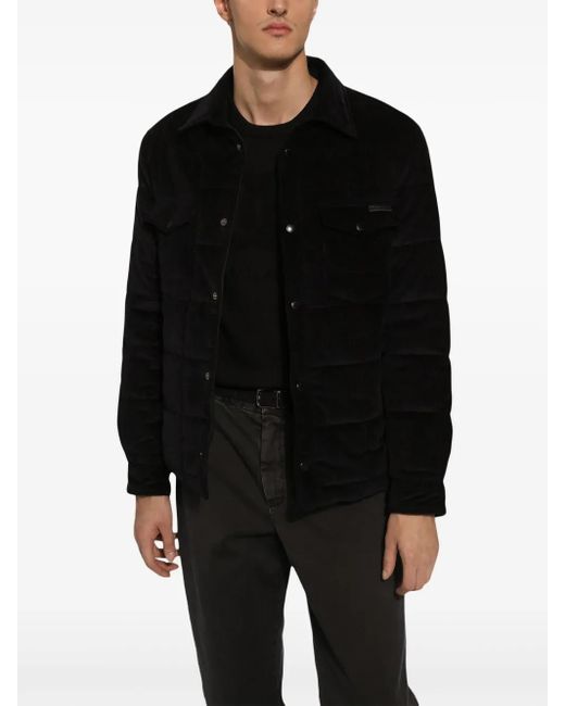 Dolce & Gabbana Black Corduroy Shirt Jacket for men