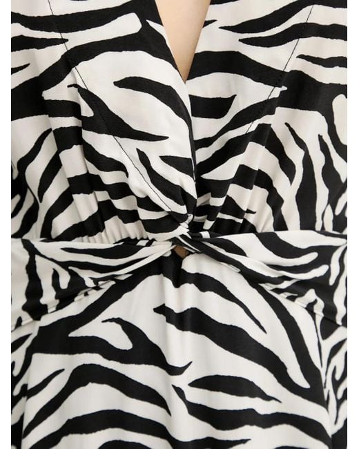 Gestuz White GZveva Maxikleid mit Zebra-Print