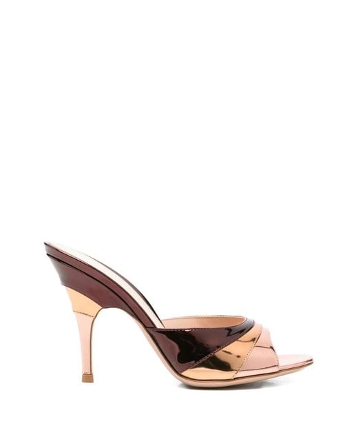 Gianvito Rossi Purple Marea Metallic Sandals