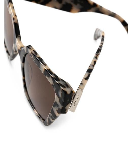 AllSaints Brown Tortoiseshell-Effect Square-Frame Sunglasses