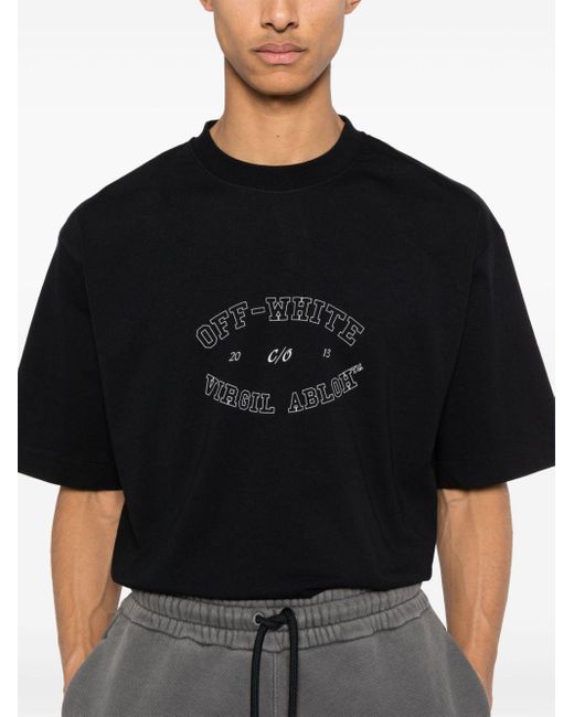Logo-print cotton T-shirt Off-White c/o Virgil Abloh pour homme en coloris Black