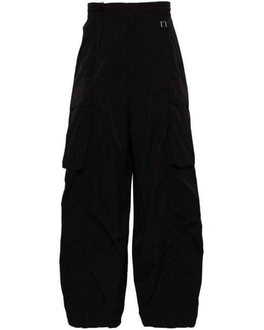 Wooyoungmi Black Tapered-leg Cargo Trousers for men