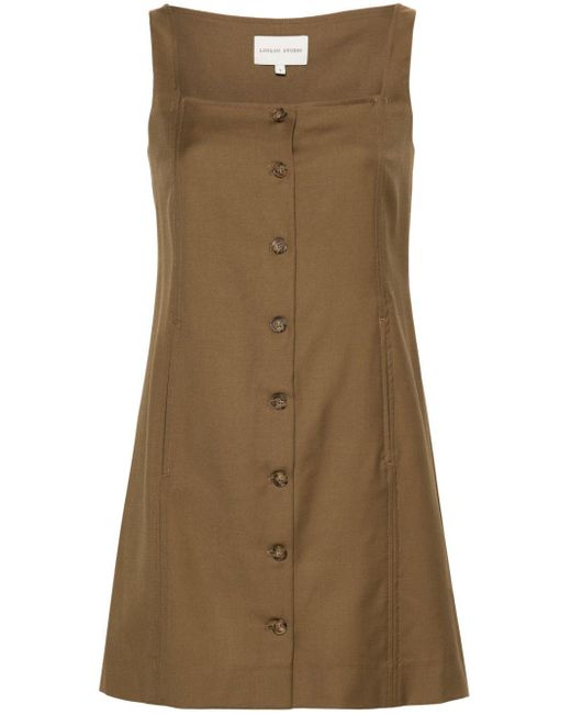 Loulou Studio Brown Short Buttoned Dress