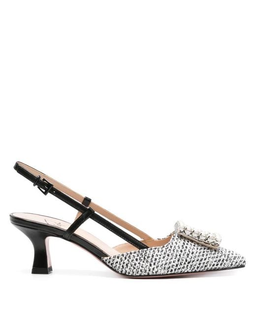 Roberto Festa White Stefy 50Mm Tweed Pumps