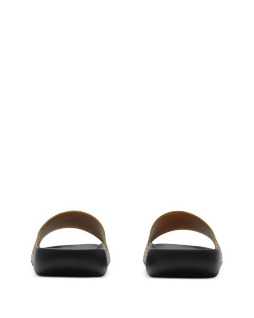 Burberry White Dive Check Sandals