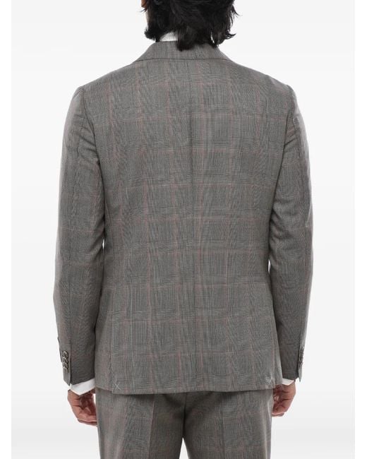 Corneliani Gray Checked Wool Suit for men