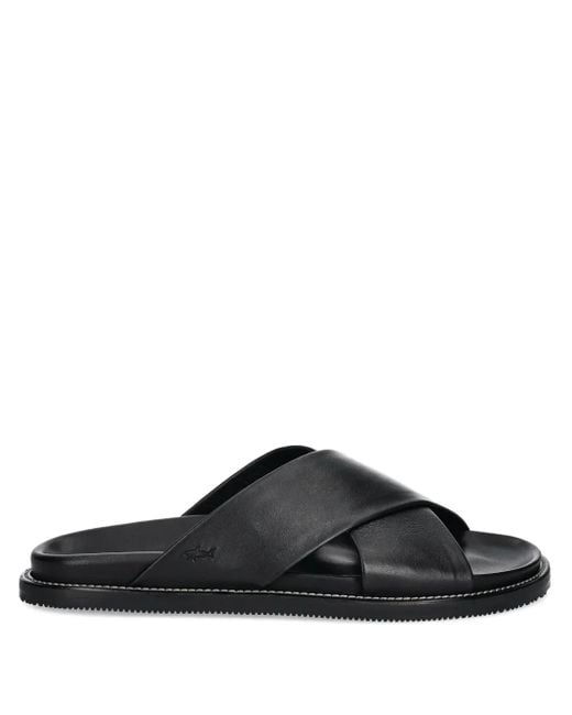 Paul & Shark Black Leather Slides for men
