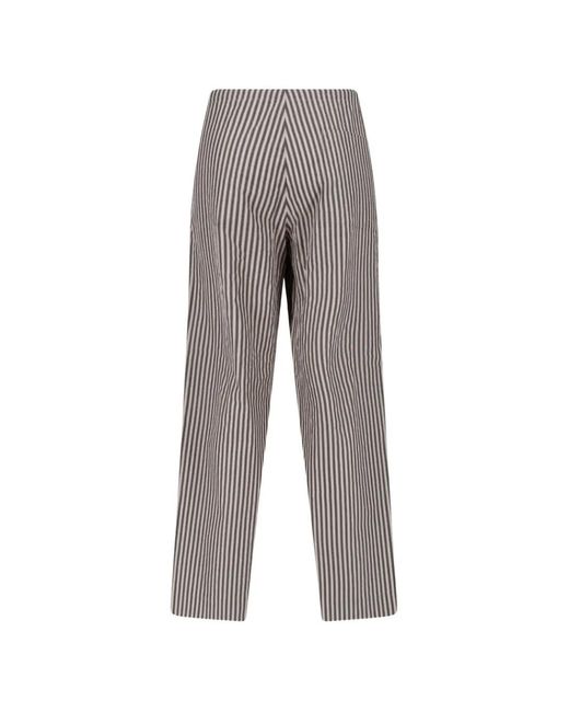 Kaptain Sunshine Gray Striped Drawstring Trousers for men