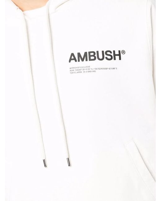 Ambush White Workshop Logo-Print Hoodie for men