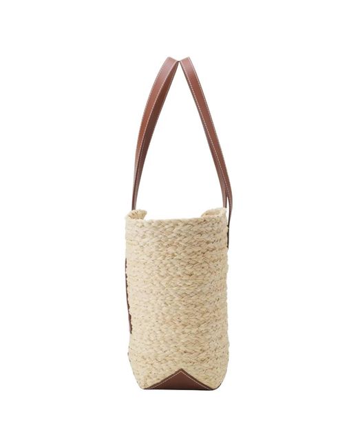 Lanvin Natural Sac À Main Médium À Patch Logo Catch