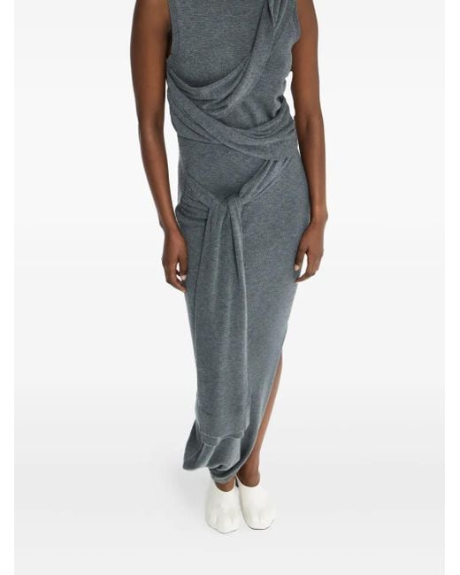 J.W. Anderson Gedrapeerde Jurk Met Gestrikte Taille in het Gray