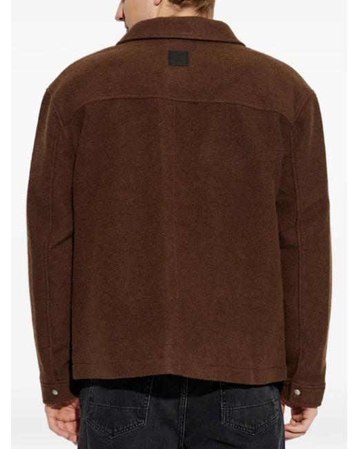 AllSaints Brown Buttoned Pocketed Shirt Jacket for men